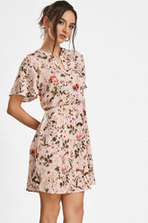 Flare Sleeve Floral Dress